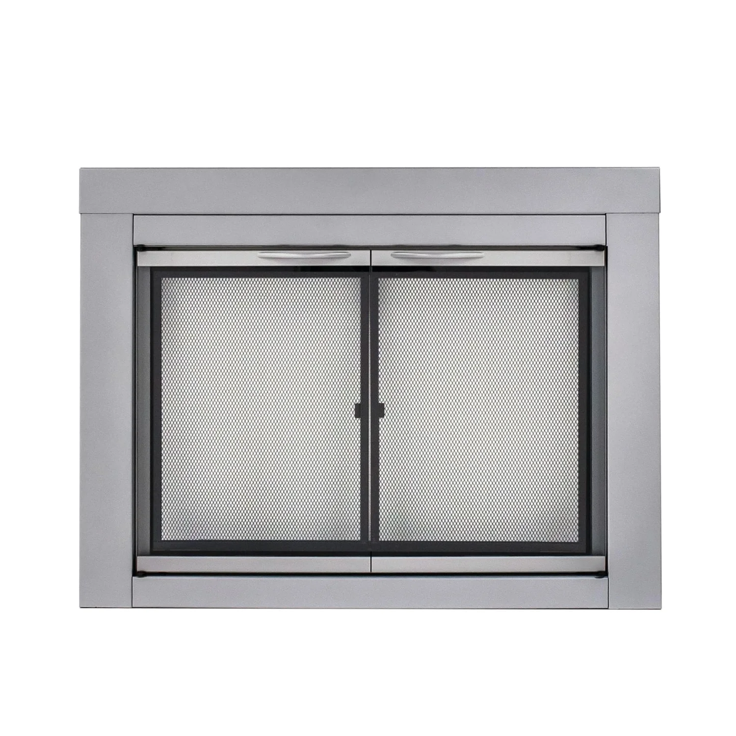 Pleasant Hearth Alpine fireplace glass door, Large, Skyline nickel