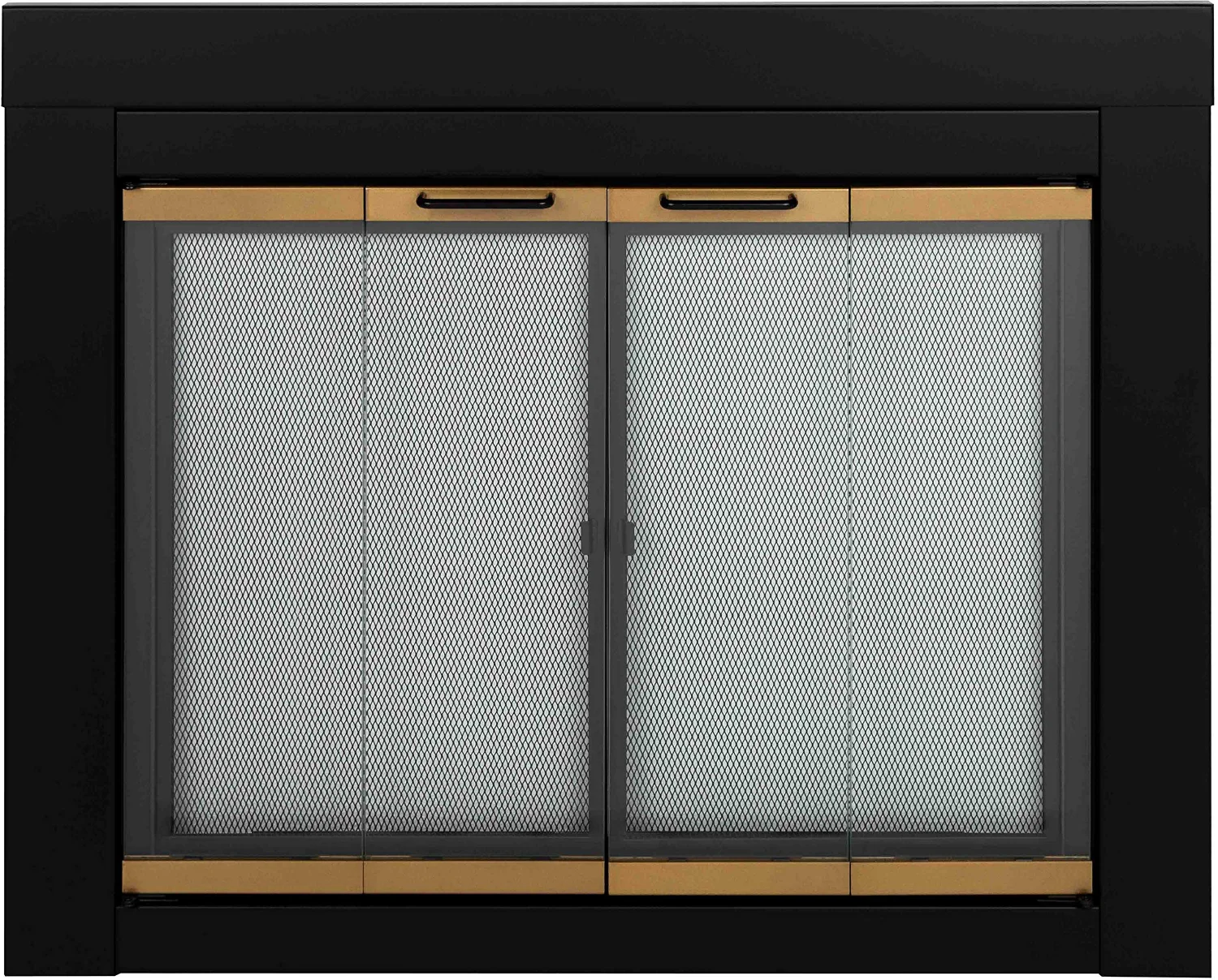Pleasant Hearth Arrington fireplace glass door, Medium, Black