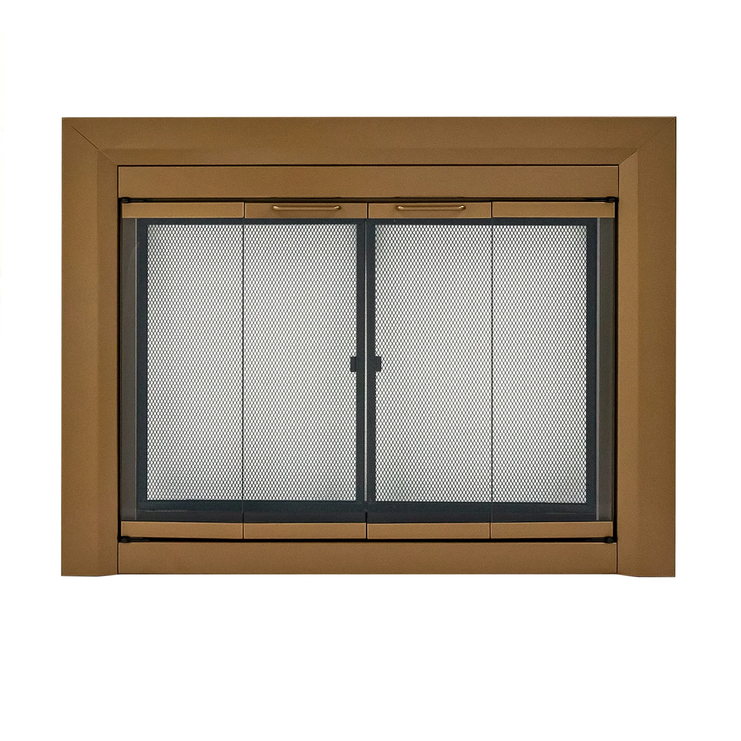 Pleasant Hearth Clairmont fireplace glass door, Small, Heritage brass