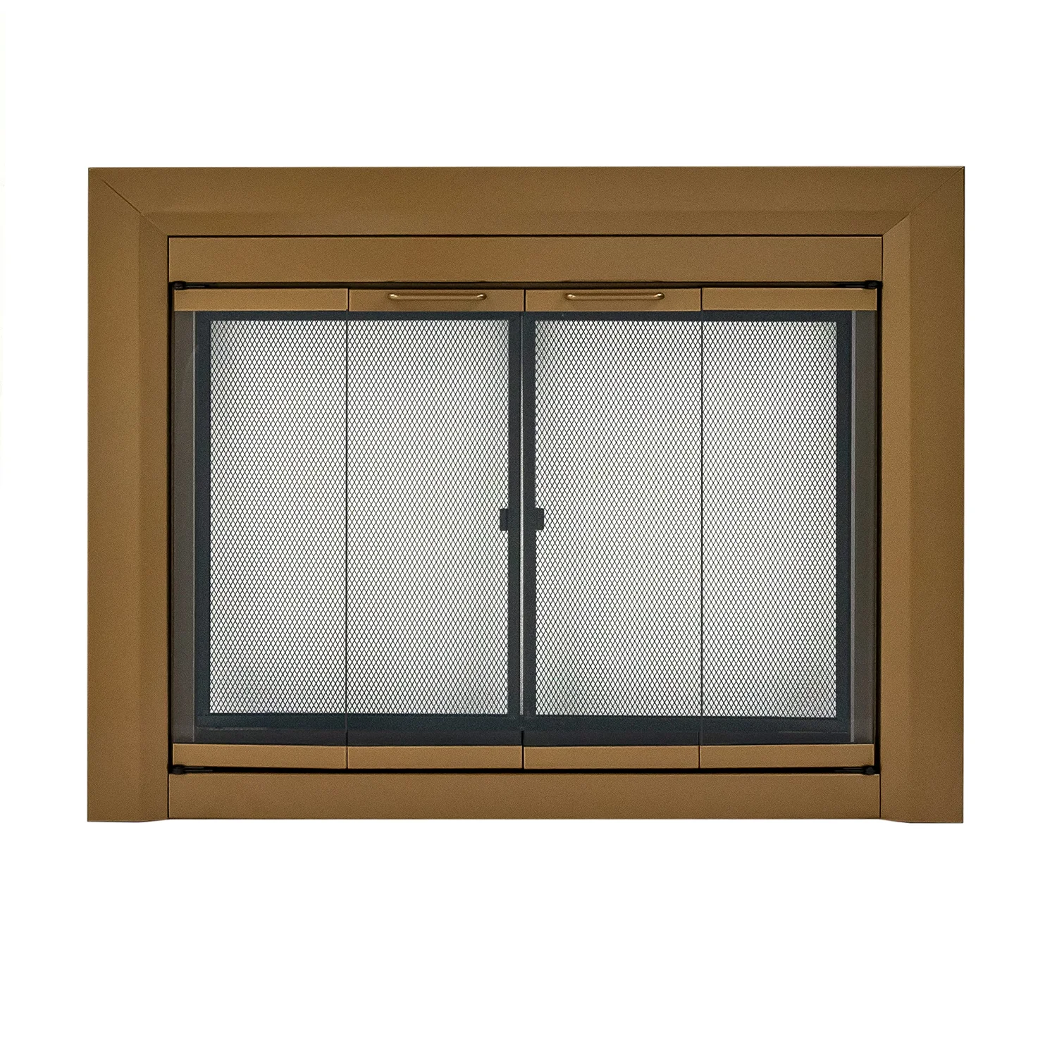 Pleasant Hearth Clairmont fireplace glass door, Medium, Heritage brass
