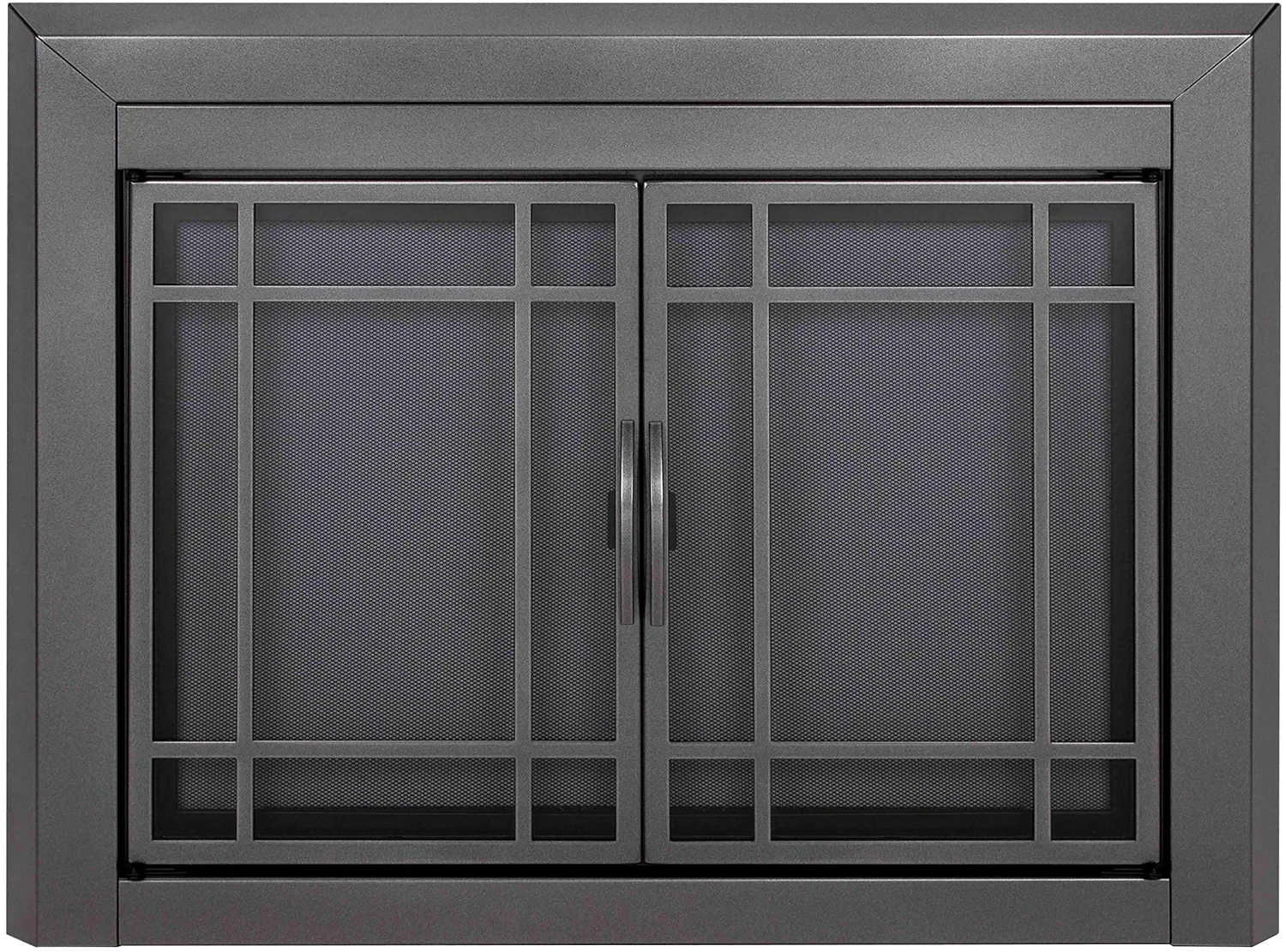 Pleasant Hearth Easton fireplace glass door, Small, Gunmetal
