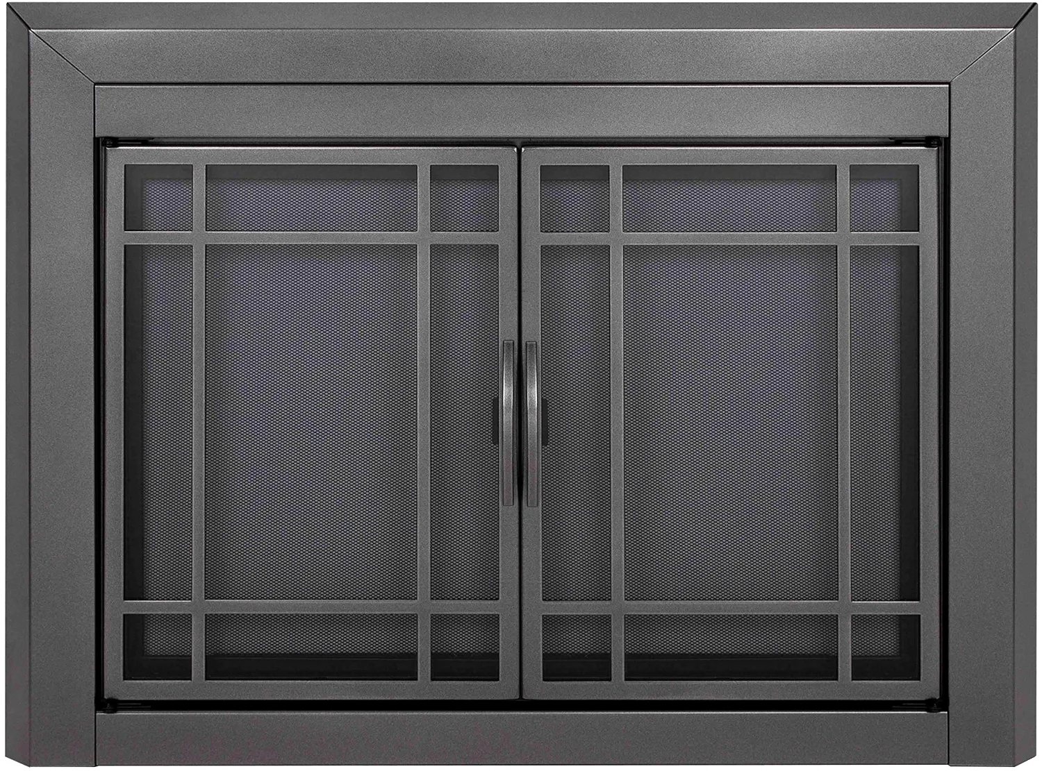 Pleasant Hearth Easton fireplace glass door, Large, Gunmetal