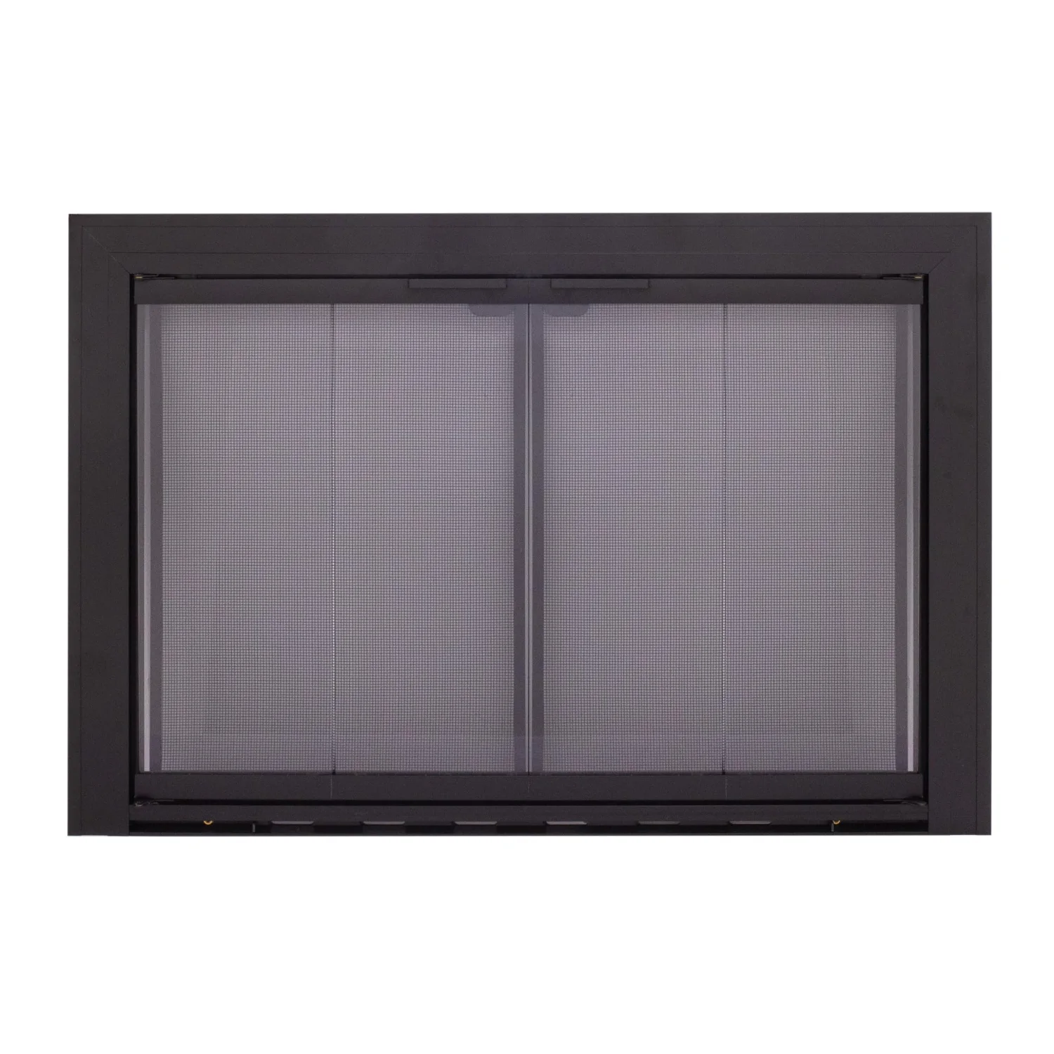 Pleasant Hearth Linear Aluminum fireplace glass door, 36 x 29 in, Black