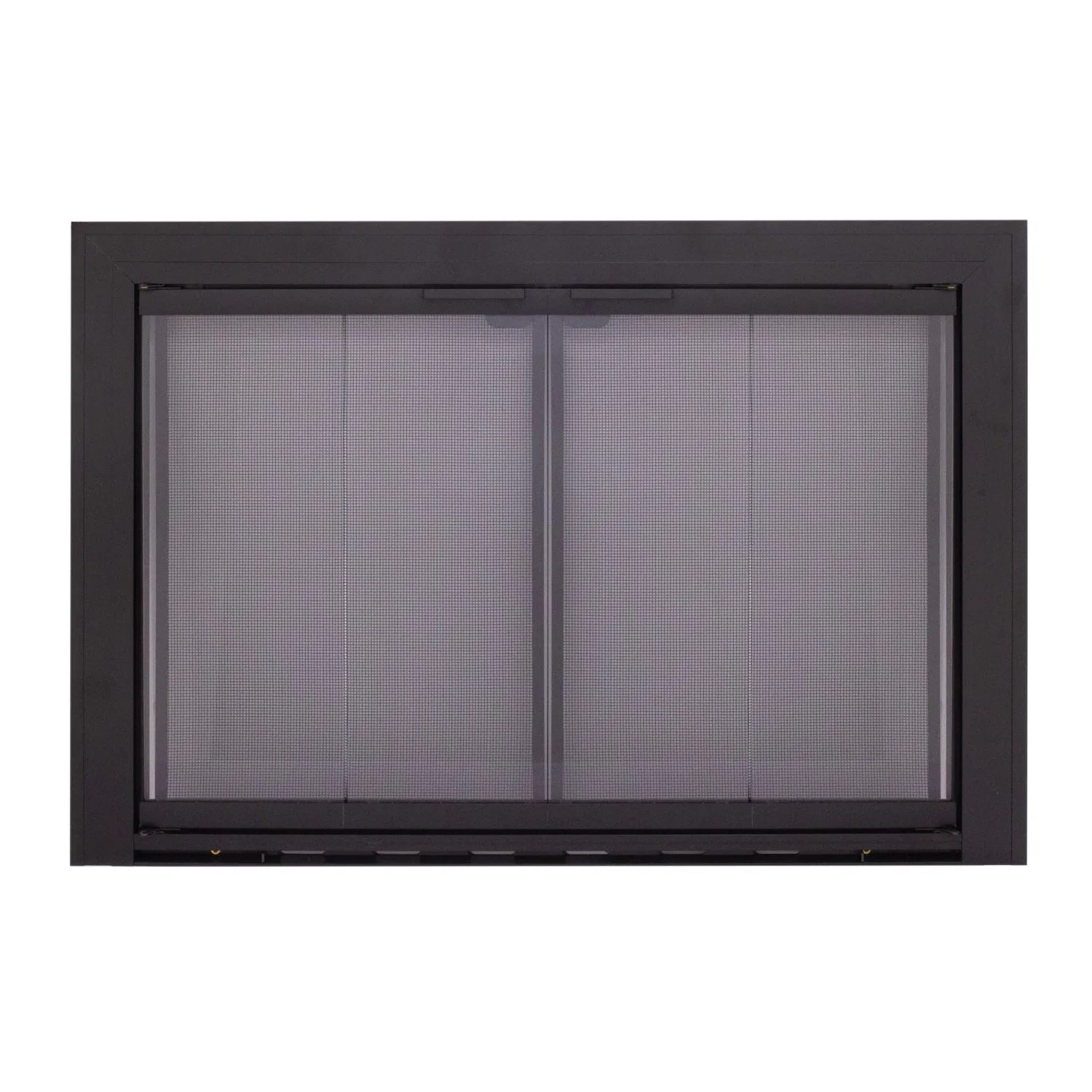 Pleasant Hearth Linear Aluminum fireplace glass door, 40 x 31 in, Black