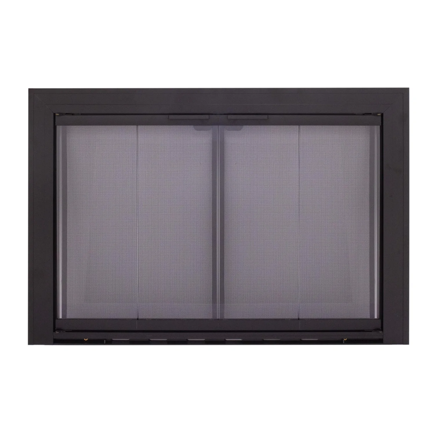 Pleasant Hearth Linear Aluminum fireplace glass door, 40 x 29 in, Black
