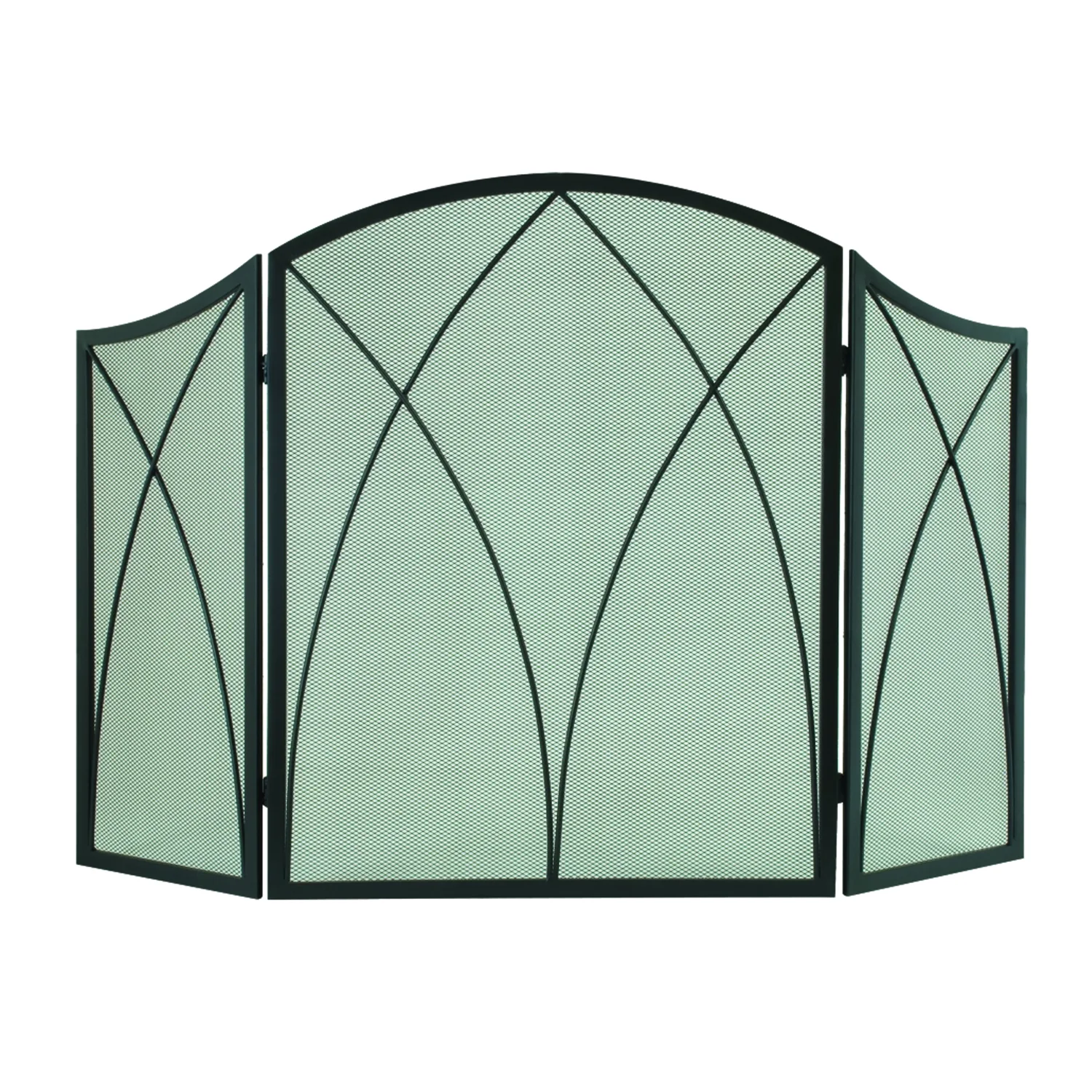 Pleasant Hearth Victorian Gothic arched 3-panel fireplace screen