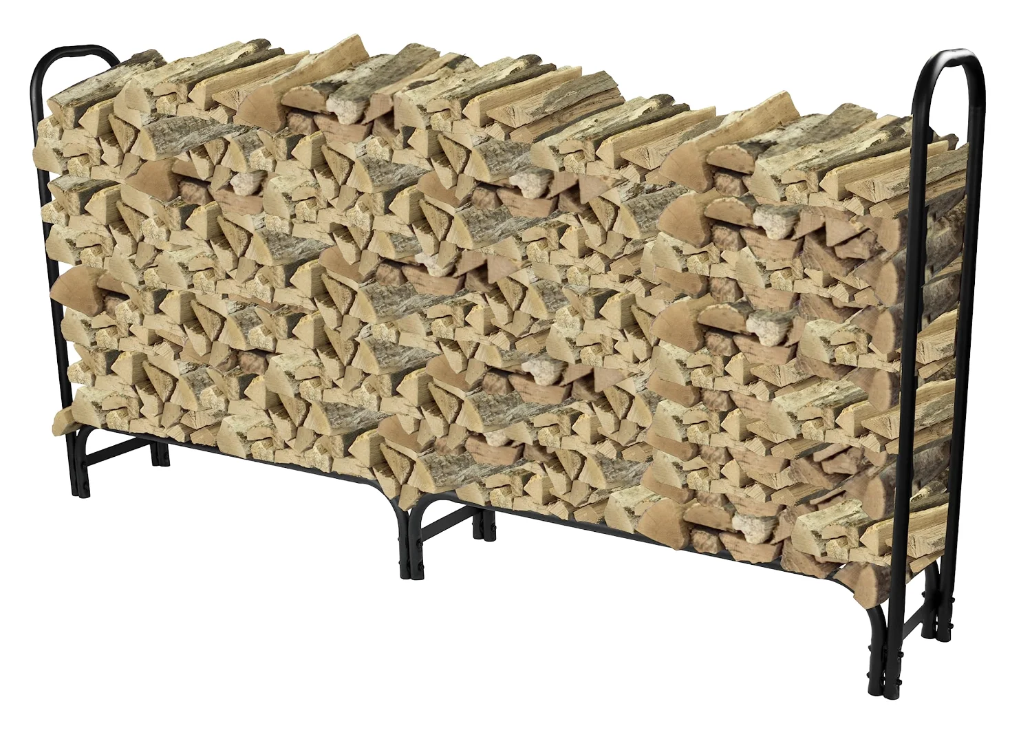 Pleasant Hearth 32mm heavy duty log rack, 8 ft, Black