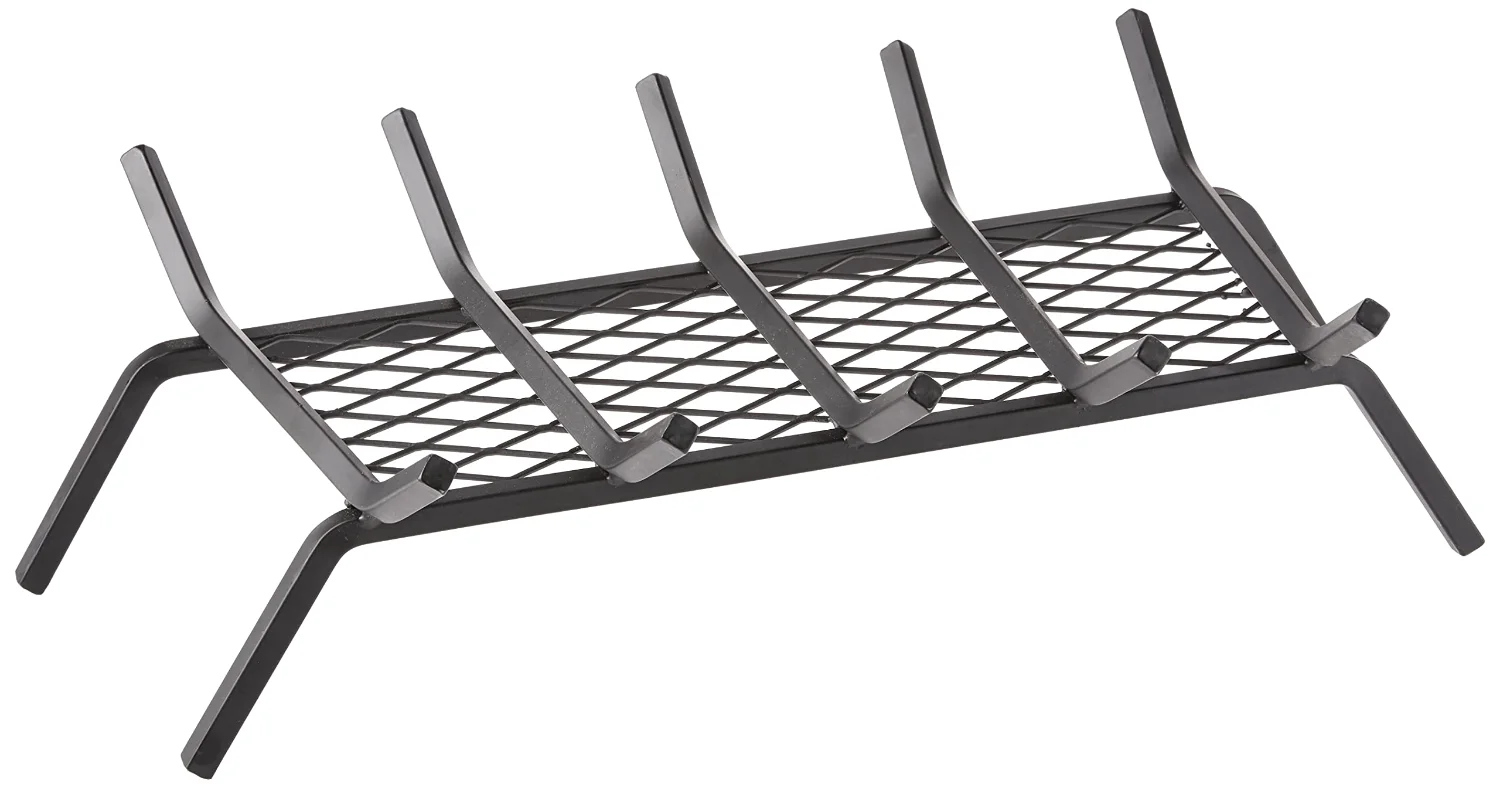 Pleasant Hearth 1/2-inch steel grate with ember retainer, 24 in, Black