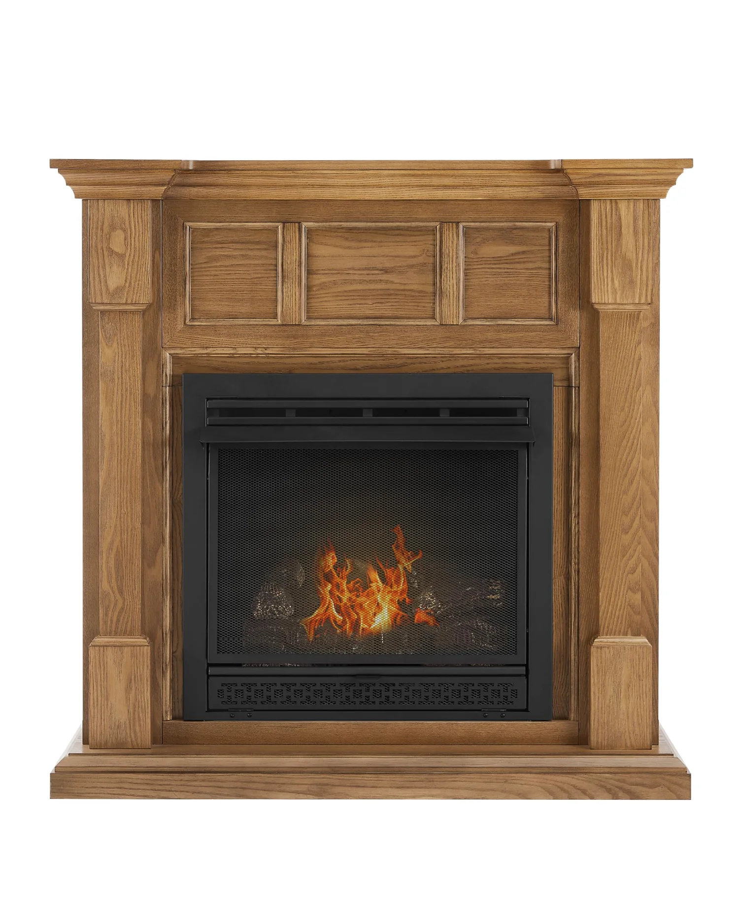 Pleasant Hearth Platinum Oak dual-fuel vent-free fireplace system