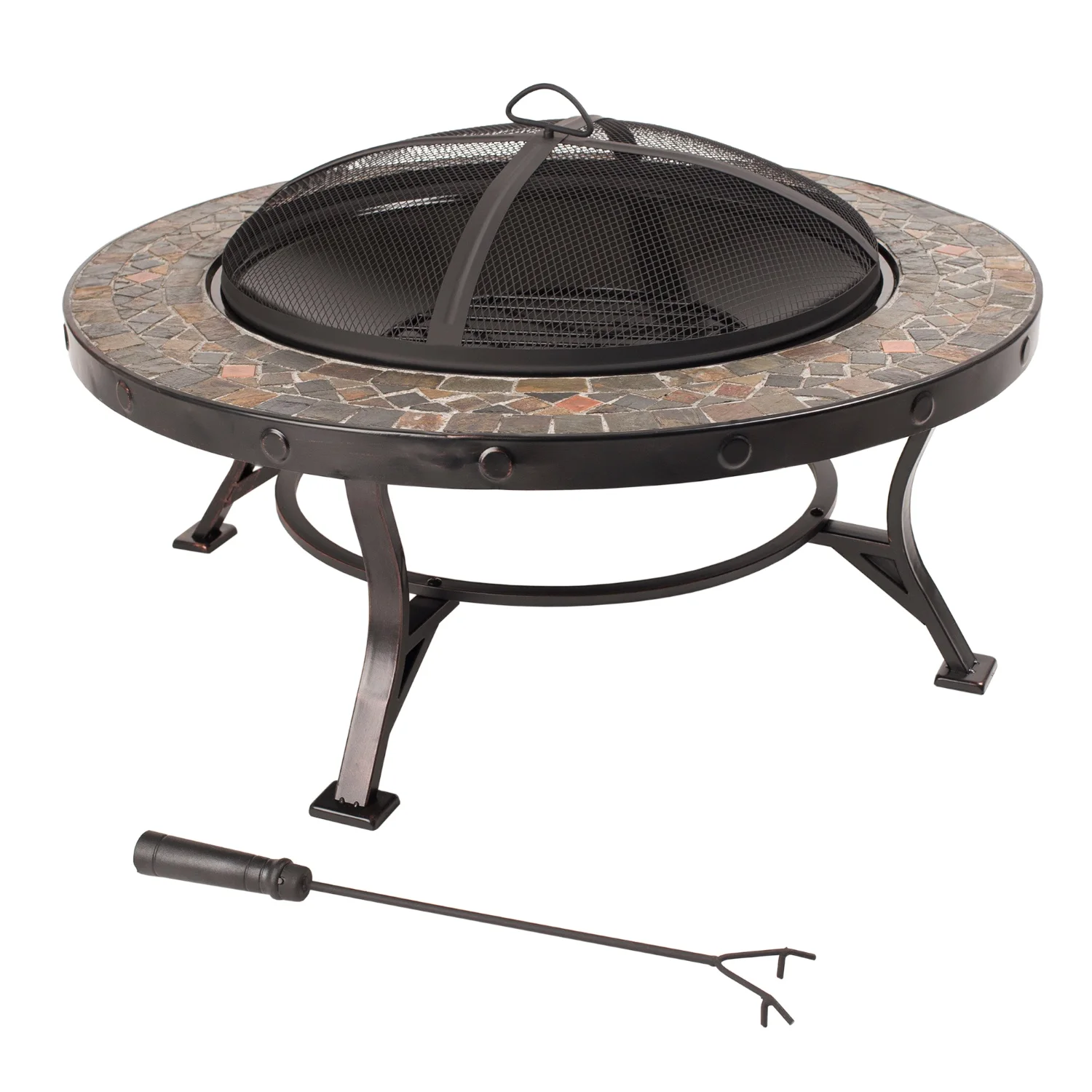 Pleasant Hearth Charlotte slate fire pit